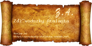 Závodszky Atalanta névjegykártya